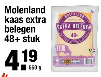 ALDI Molenland Kaas extra belegen 48+ 550g aanbieding