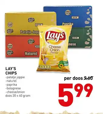 De Kweker Lay's chips patatje joppie, naturel, paprika, bolognese of cheese-onion aanbieding