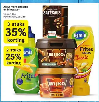 Albert Heijn Alle a-merk satésaus en fritesaus aanbieding