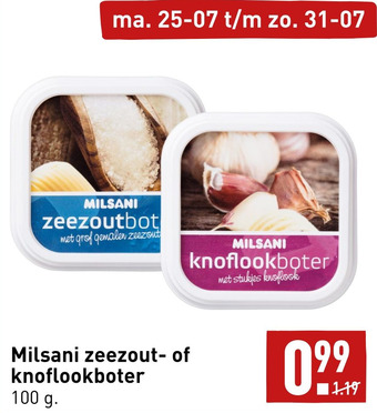ALDI Milsani zeezout-of knoflookboter aanbieding