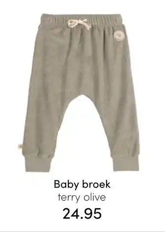 Baby & Tiener Baby broek terry olive aanbieding