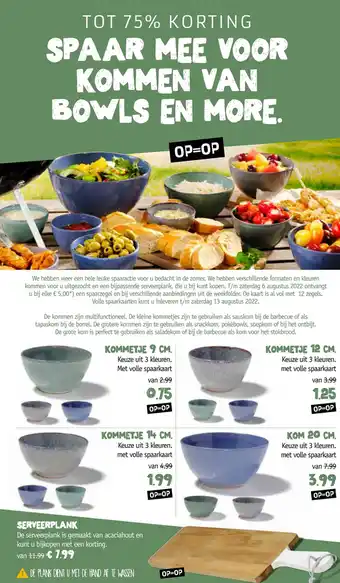 Boon`s Markt Spaar mee voor kommen van bowls en more. aanbieding