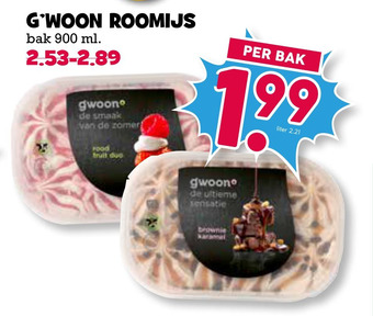 Boon`s Markt G'woon roomijs aanbieding