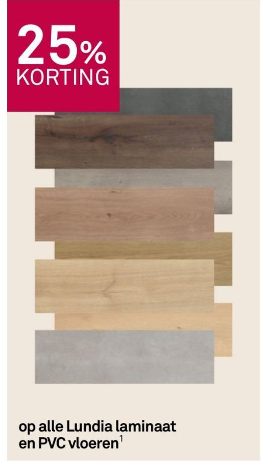 25 korting op alle lundia laminaat en pvc vloeren aanbieding bij Karwei