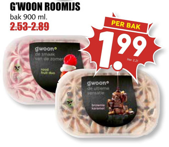 MCD Supermarkt G'woon roomijs aanbieding