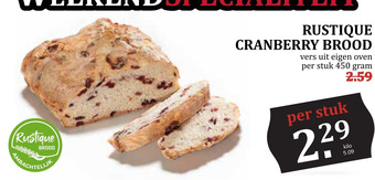 MCD Supermarkt Rustique cranberry brood aanbieding