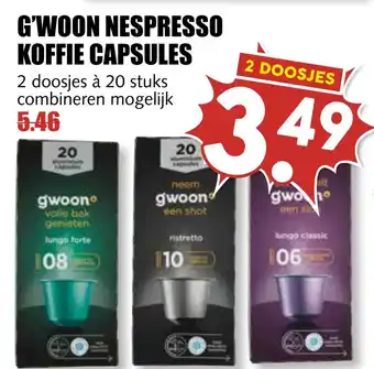 MCD Supermarkt G'woon nespresso koffie capsules aanbieding