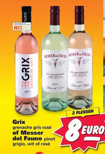 Nettorama Grix grenache gris rosé of messer del fauno pinot grigio, wit of rosé aanbieding