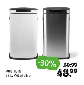 Xenos Pushbin 38 L Wit of zilver aanbieding