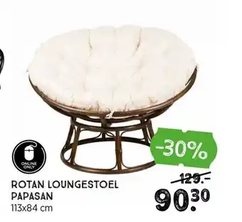 Xenos Rotan Loungestoel Papasan 113x84 cm aanbieding