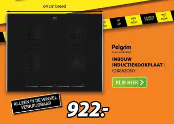 Expert Pelgrim Inbouw Inductiekookplaat IDK862ONY 64 cm aanbieding