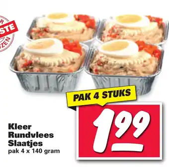 Nettorama Kleer Rundvlees Slaatjes 4 x 140g aanbieding