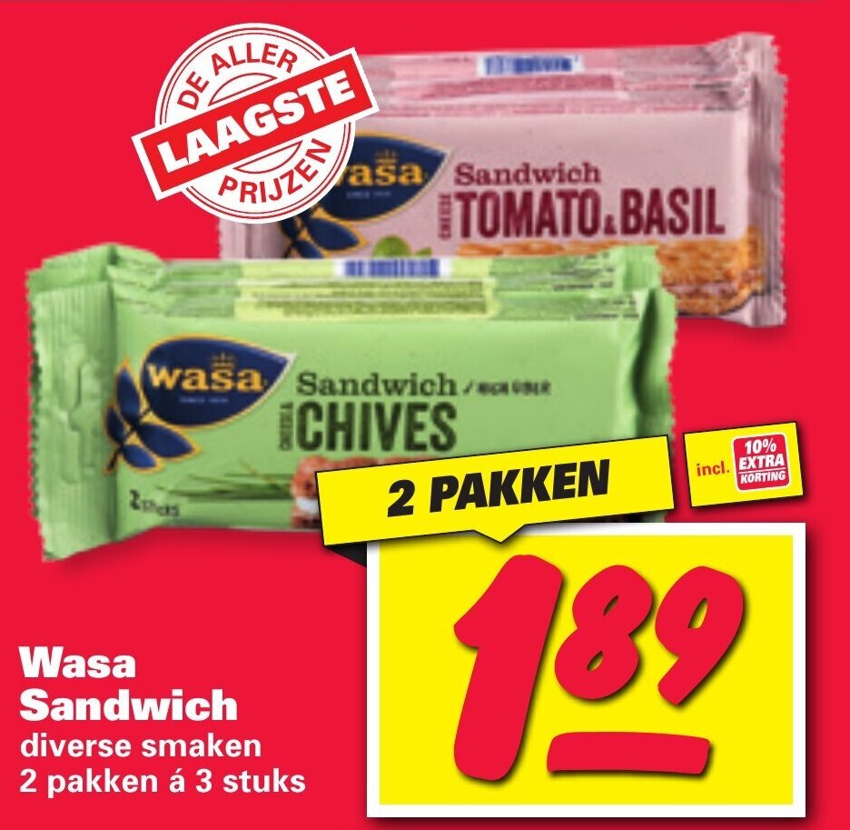 Wasa Sandwich aanbieding bij Nettorama