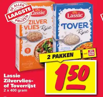 Nettorama Lassie Zilvervlies- of Toverrijst 2 x 400g aanbieding