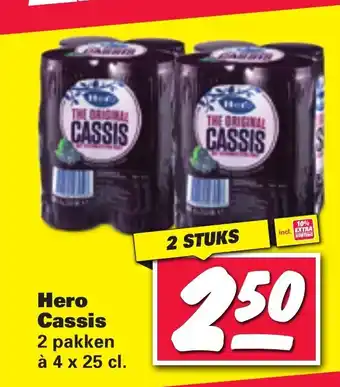 Nettorama Hero Cassis 2 pakken 4 x 25 cl aanbieding