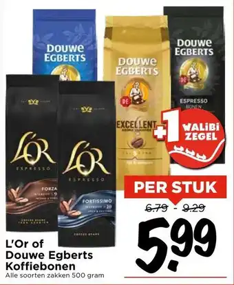 Vomar Voordeelmarkt L'or of douwe egberts koffiebonen aanbieding