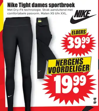 Dirk Nike tight dames sportbroek aanbieding