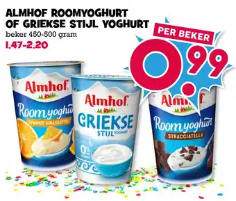 Boon`s Markt Almhof roomyoghurt of griekse stijl yoghurt aanbieding