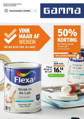 GAMMA Flexa strak in de lak 50% korting aanbieding