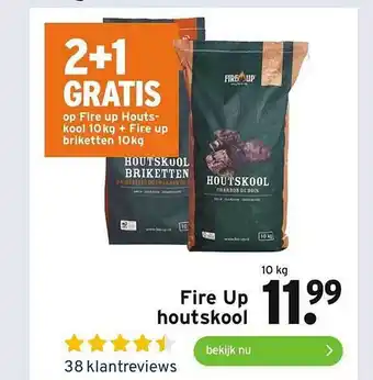 GAMMA Fire up houtskool 2+1 gratis aanbieding