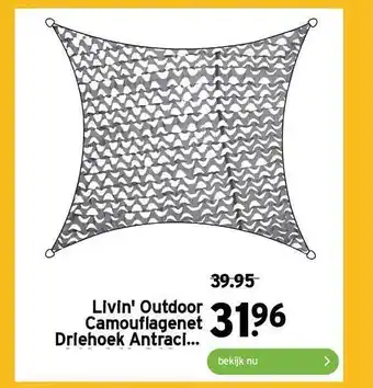 GAMMA Livin' outdoor camouflagenet driehoek antraci... aanbieding