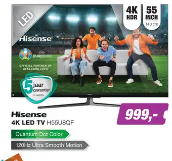 EP Hisense 4K LED TV H55U8QF aanbieding