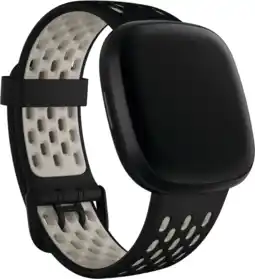 MediaMarkt Fitbit versa 3/sense sportbandje zwart/ivoorwit small aanbieding