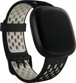 MediaMarkt Fitbit versa 3/sense sportbandje zwart/ivoorwit small aanbieding