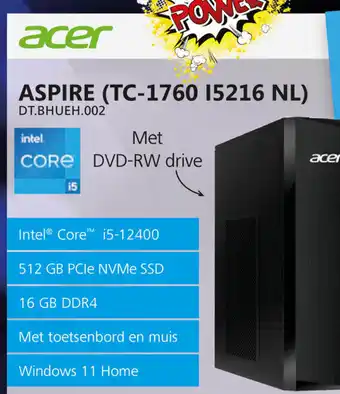 Informatique Acer Aspire (TC-1760 I5216 NL) aanbieding