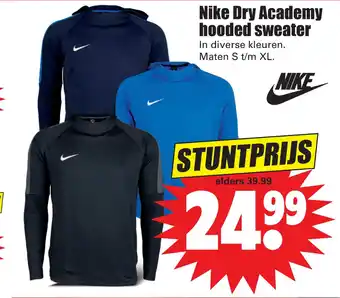 Dirk Nike Dry Academy hooded sweater aanbieding