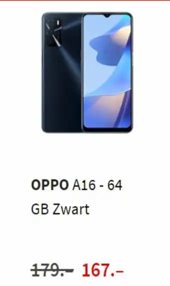 MediaMarkt Oppo A16 - 64 GB zwart aanbieding