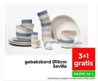 HEMA Gebaksbord ø16cm sevilla 3+1 gratis aanbieding