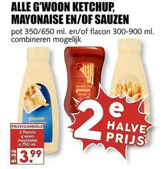 MCD Supermarkt Alle g'woon ketchup, mayonaise en-of sauzen aanbieding