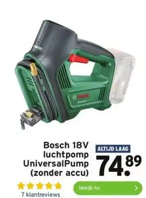 GAMMA Bosch 18v luchtpomp universal pump (zonder accu) aanbieding