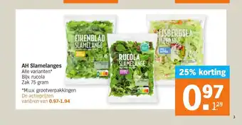 Albert Heijn Slamelanges 75 gram aanbieding