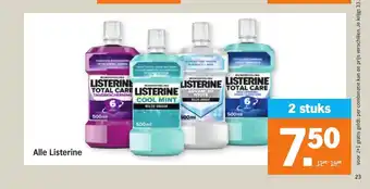 Albert Heijn Alle Listerine 2 stuks aanbieding