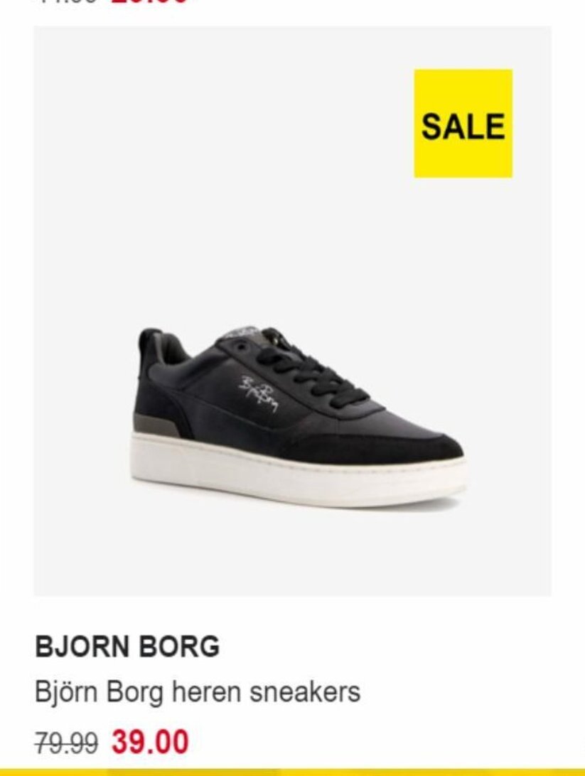 Bjorn Borg heren sneakers aanbieding bij Scapino