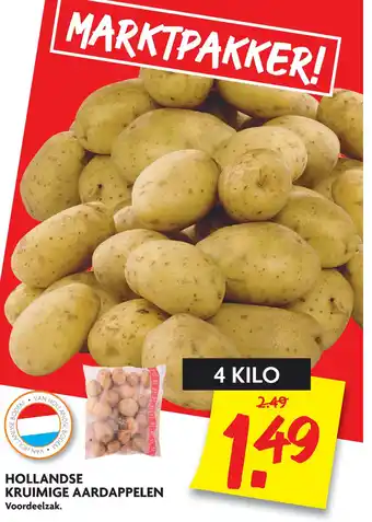 Dekamarkt Hollandse kruimige aardappelen 4kilo aanbieding