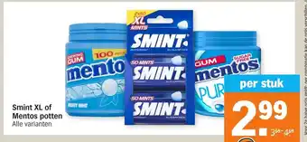 Albert Heijn Smint XL of Mentos potten aanbieding