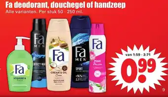 Dirk Fa deodorant, douchegel of handzeep 50-250ml aanbieding