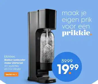 Blokker Blokker sodawater maker starterset incl. waterfles en co₂ cilinder aanbieding