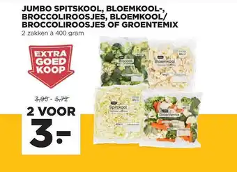 Jumbo Jumbo spitskool, bloemkool-, broccoliroosjes, bloemkool-broccoliroosjes of groentemix aanbieding