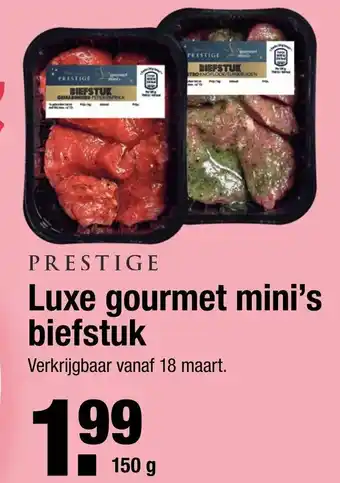 ALDI Prestige Luxe gourmet mini's biefstuk 150g aanbieding