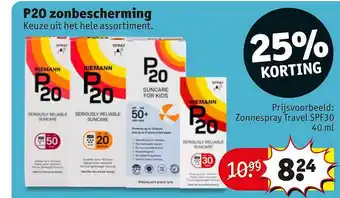 Kruidvat P20 zonbescherming 25% korting aanbieding