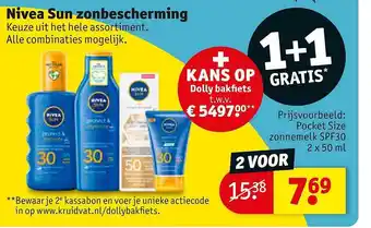 Kruidvat Nivea sun zonbescherming 1+1 gratis aanbieding