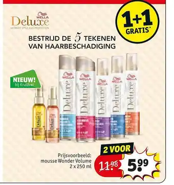 Kruidvat Wella mousse wonder volume 1+1 gratis aanbieding