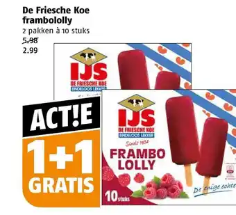 Poiesz De friesche koe frambololly 1+1 gratis aanbieding