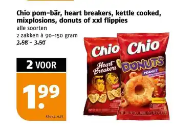 Poiesz Chio pom-bär, heart breakers, kettle cooked, mixplosions, donuts of xxl flippies aanbieding