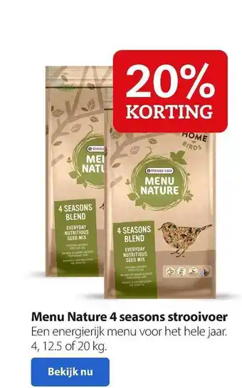 Boerenbond Menu nature 4 seasons strooivoer 20% korting aanbieding