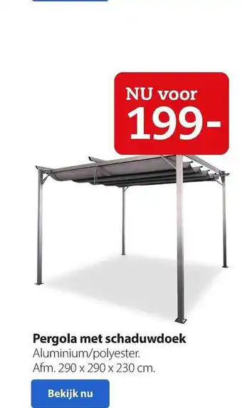 Boerenbond Pergola met schaduwdoek aanbieding